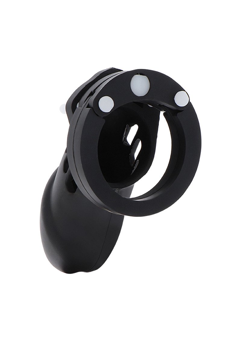 Chastity Cock Cage | L | Silicone | Black | Lock
