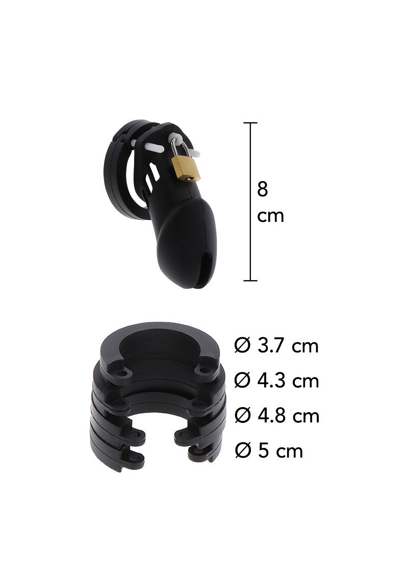 Chastity Cock Cage | L | Silicone | Black | Lock