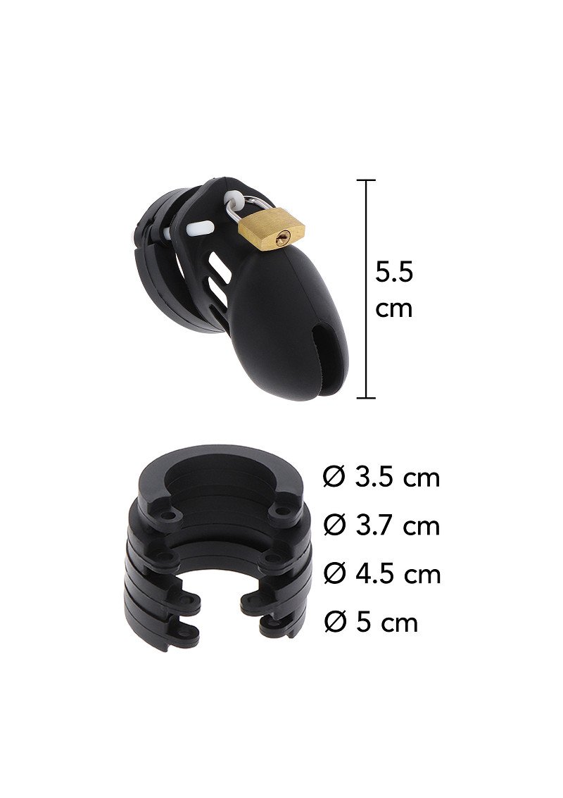Chastity Cock Cage | S | Silicone | Black | Lock