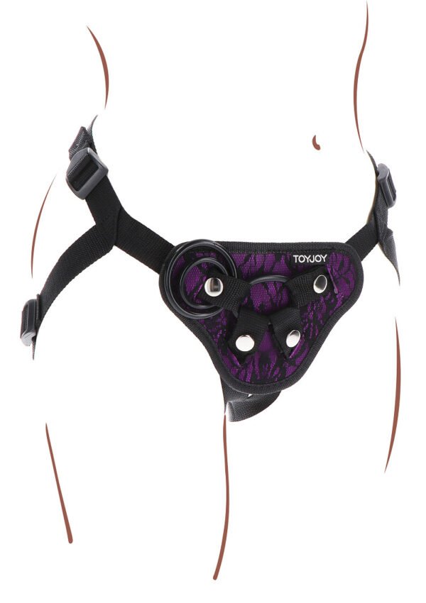 10141_PURPLE_012 Strap-On ToyJoy | Lace Harness