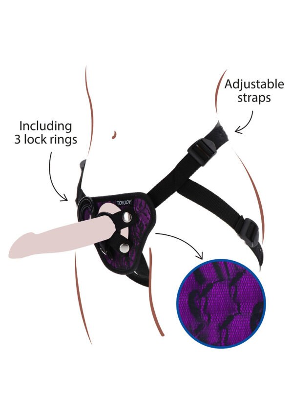 10141_PURPLE_06 Strap-On ToyJoy | Lace Harness