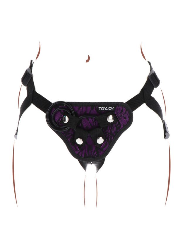 10141_PURPLE_08 Strap-On ToyJoy | Lace Harness