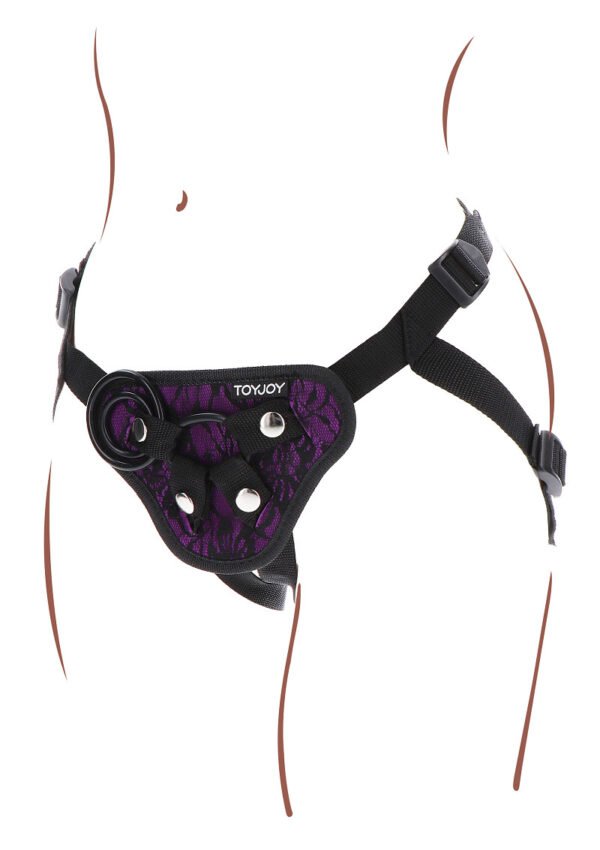 10141_PURPLE_09 Strap-On ToyJoy | Lace Harness