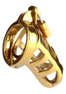 38344_GOLD_01 Mr. Steel | Brutal Chastity Cage Gold