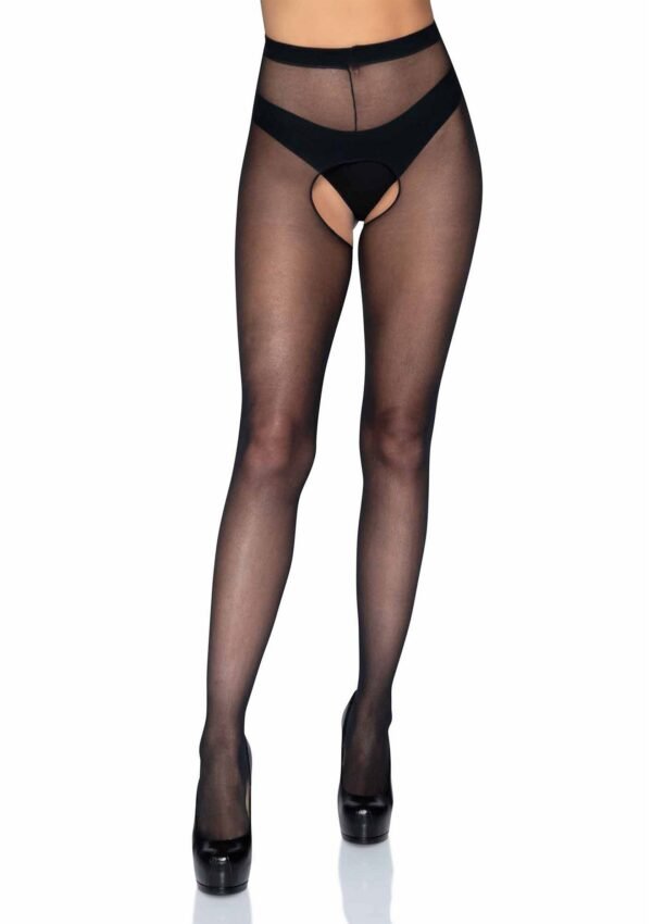 85045_BLACK_01_e4c5b8c4-10f1-4ae5-aced-01dcd40f8ba8 Leg Avenue | Sheer Crotchless Pantyhose