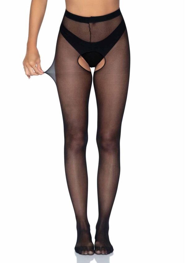 85045_BLACK_05_2eb0cd31-eda2-4045-82b9-1528d7adf7a2 Leg Avenue | Sheer Crotchless Pantyhose