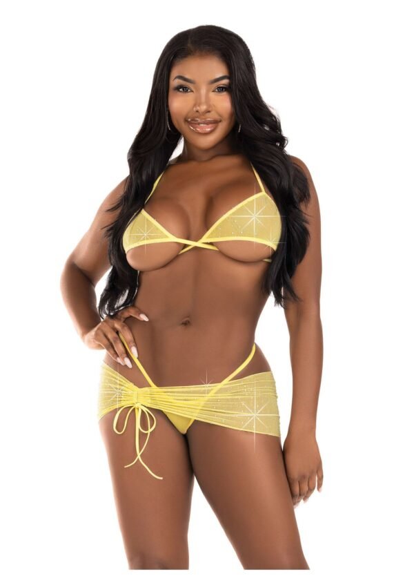 Leg Avenue | Rhinestone Bra Top, String and Sarong