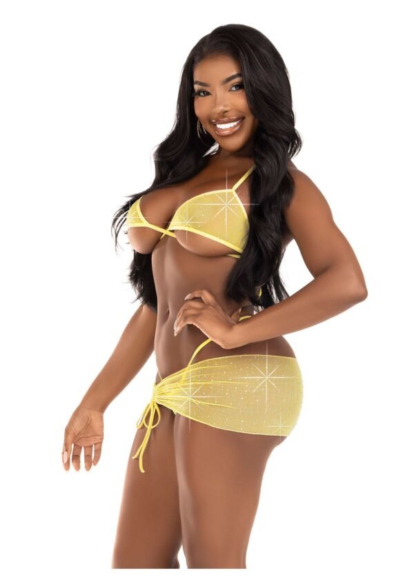 Leg Avenue | Rhinestone Bra Top, String and Sarong