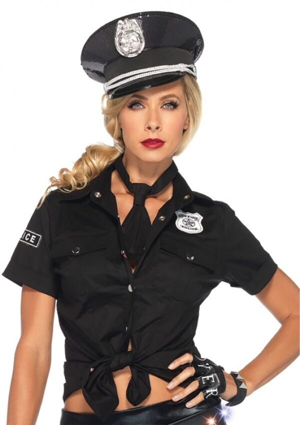 88216_BLACK_03 Leg Avenue | Police Shirt Badge and Tie