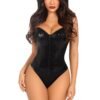 88218_BLACK_01 Leg Avenue | Sequin Boned Crotch Bodysuit