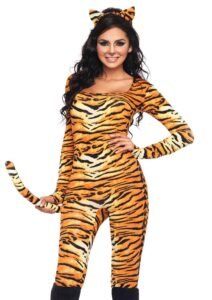 88221_ORANGE_01 Leg Avenue | Wild Tigress Catsuit