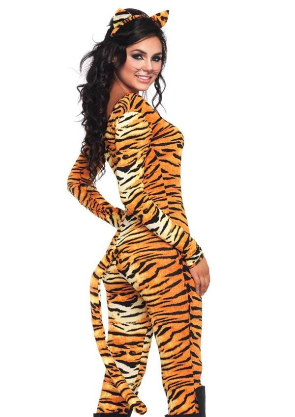 88221_ORANGE_02 Leg Avenue | Wild Tigress Catsuit