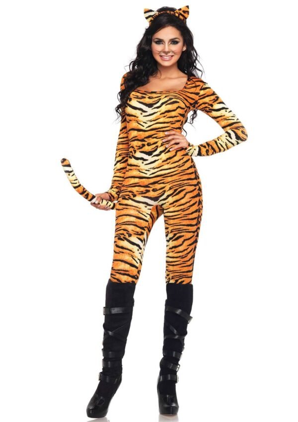 88221_ORANGE_03 Leg Avenue | Wild Tigress Catsuit