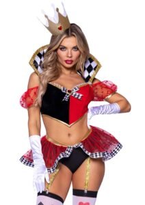 88242_BLACK_01 Leg Avenue | Hot Royal Queen Top and Panty