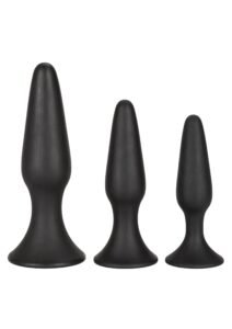 12115_BLACK_01_83bfacc9-85c2-44d5-a7f5-2f21d37146ec CalExotics | Silicone Anal Trainer Kit Black