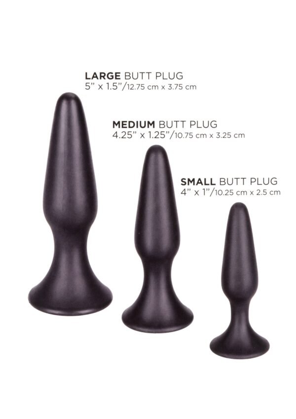 12115_BLACK_05_074dbadd-82d4-4d8e-a77e-81c0c64452f9 CalExotics | Silicone Anal Trainer Kit Black