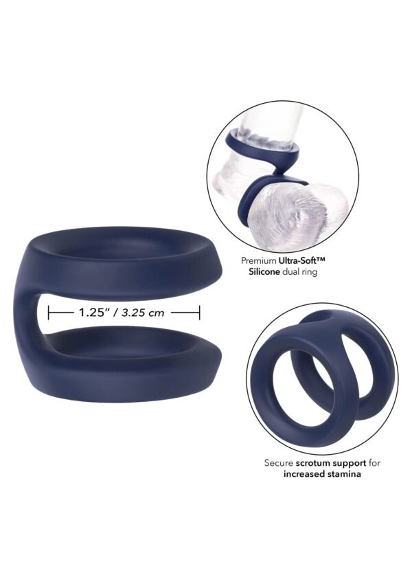 CalExotics | Viceroy Dual Cock Ring Blue