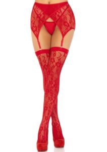 84970_RED_03_9d0aa79b-f90f-4509-b743-7c3ccff0ab8f Leg Avenue | Lace Thigh Highs and Garter Belt