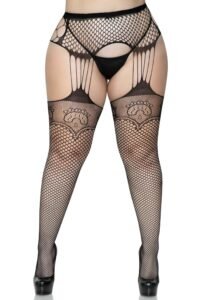85017_BLACK_01_773817a5-bedd-40ac-bf02-309d2c970b9b Leg Avenue | Plus Net stockings Lace Top