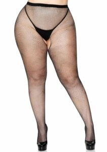 85033_BLACK_01 Leg Avenue | Plus Size Fishnet Pantyhose