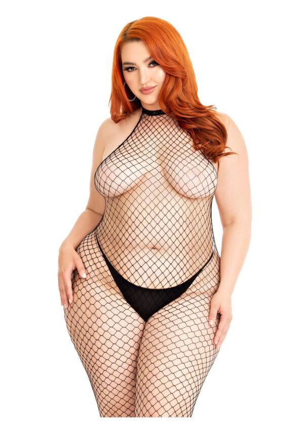 Leg Avenue | Plus Net Racer Neck Backless Bodystocking