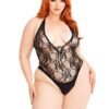 Leg Avenue | Plus Floral Lace Deep-V Teddy